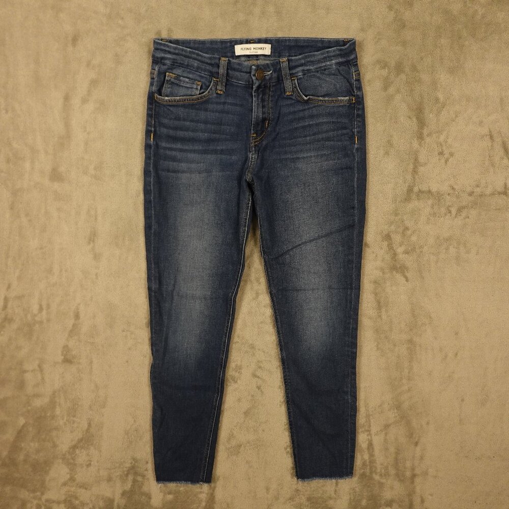 Flying Monkey Jeans Platinum Skinny Crop | Women's Size 27 | Medium Wash Blue